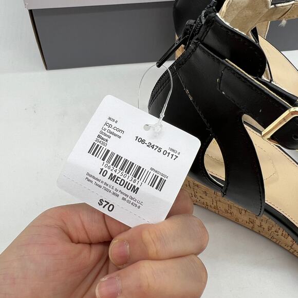 Liz Claiborne Womens Octavia Wedge Sandals Black Size 10M - Picture 4 of 11